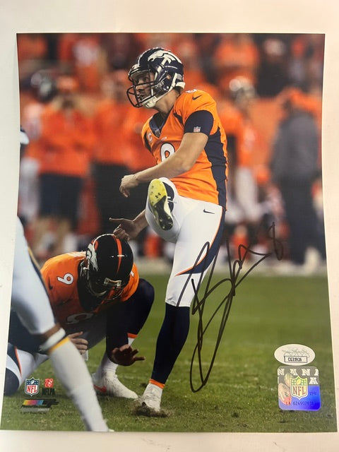 Brandon McManus Denver Broncos Autographed 8x10 Orange Unifrom Photo JSA COA