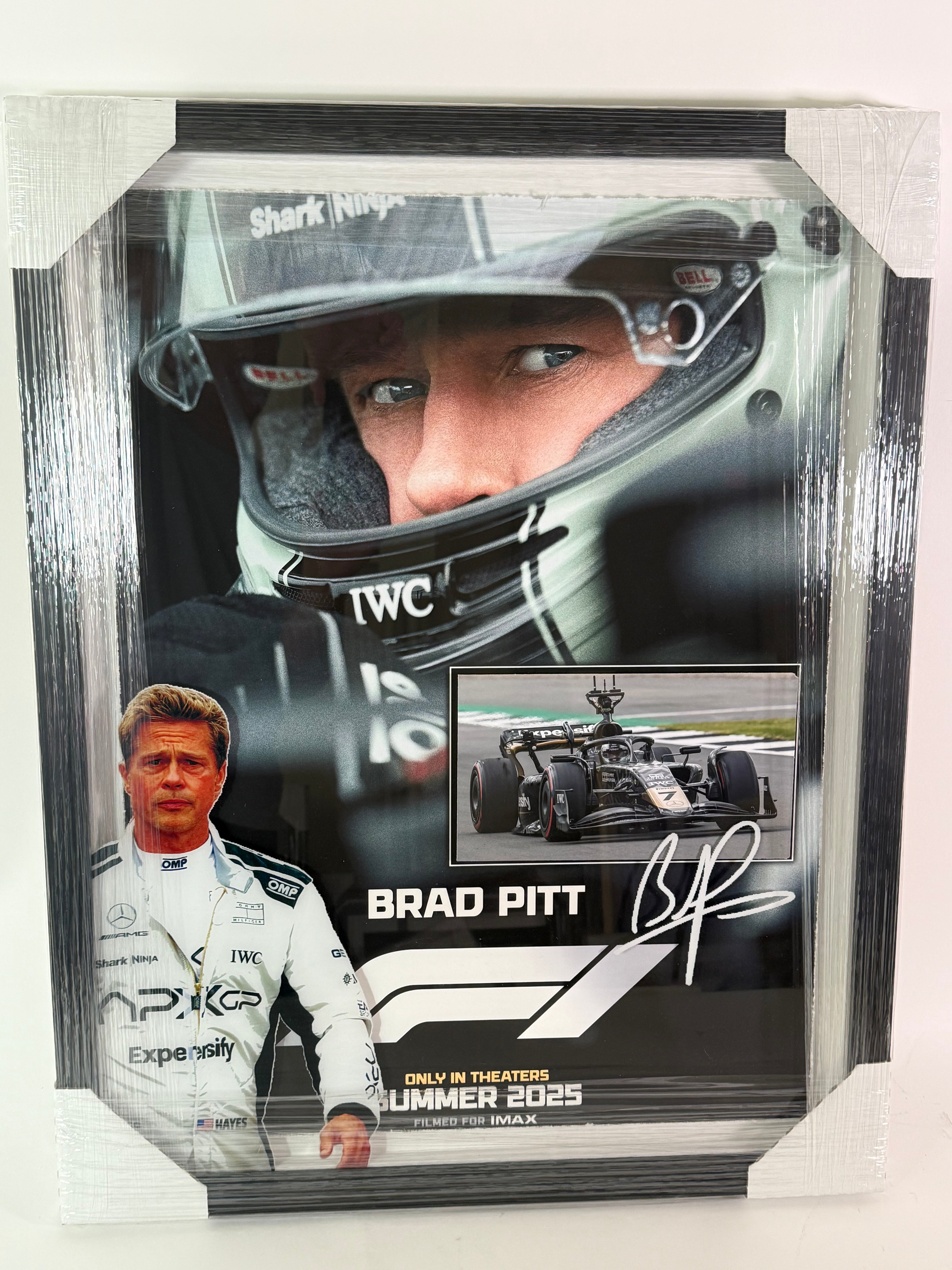 Brad Pitt F1 Movie Replica Laser Engraved Signature – Deluxe Framed Display