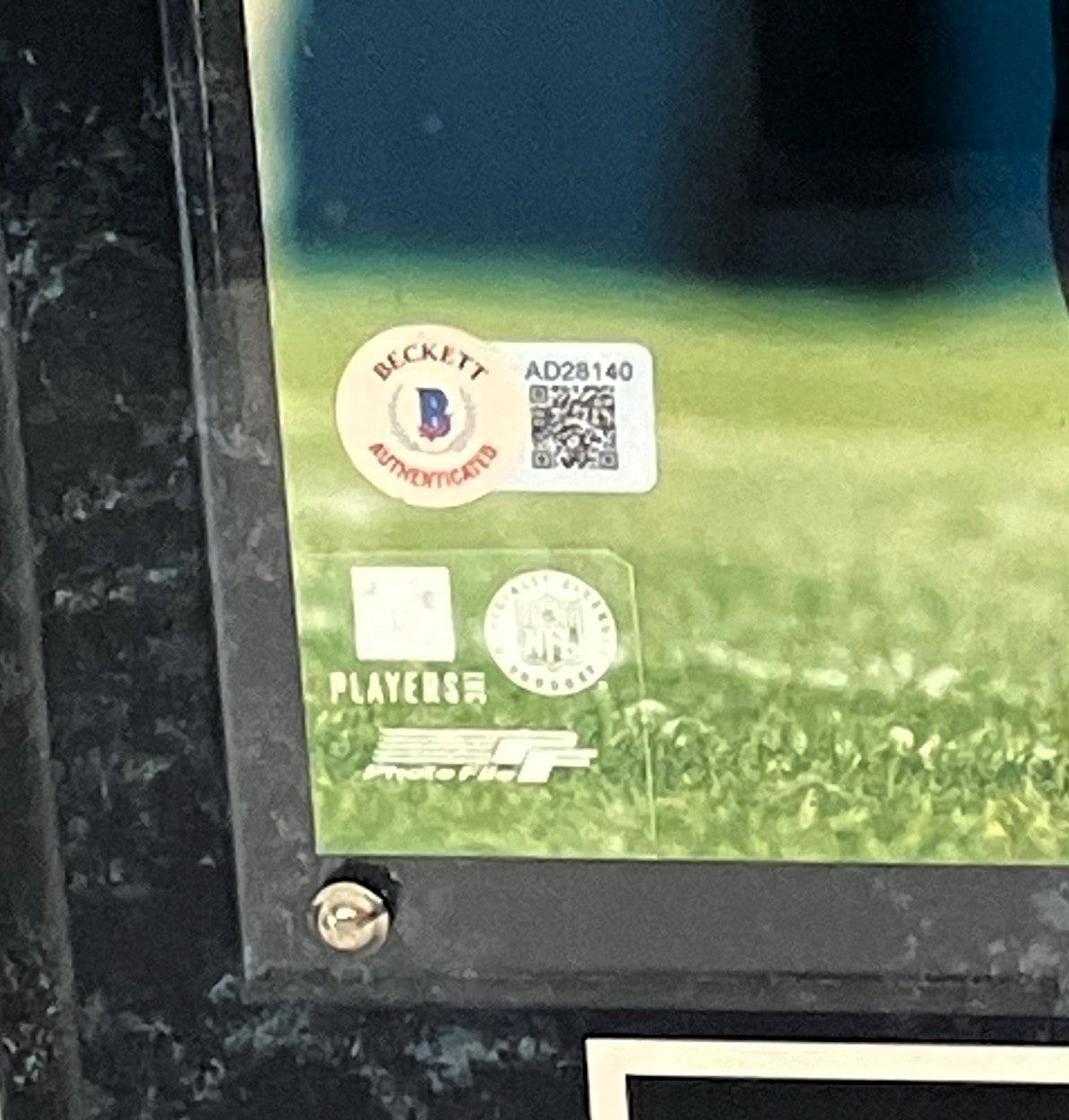 Rod Smith Autographed Denver Broncos (Navy) 8x10 Photo w/ Plaque BAS COA