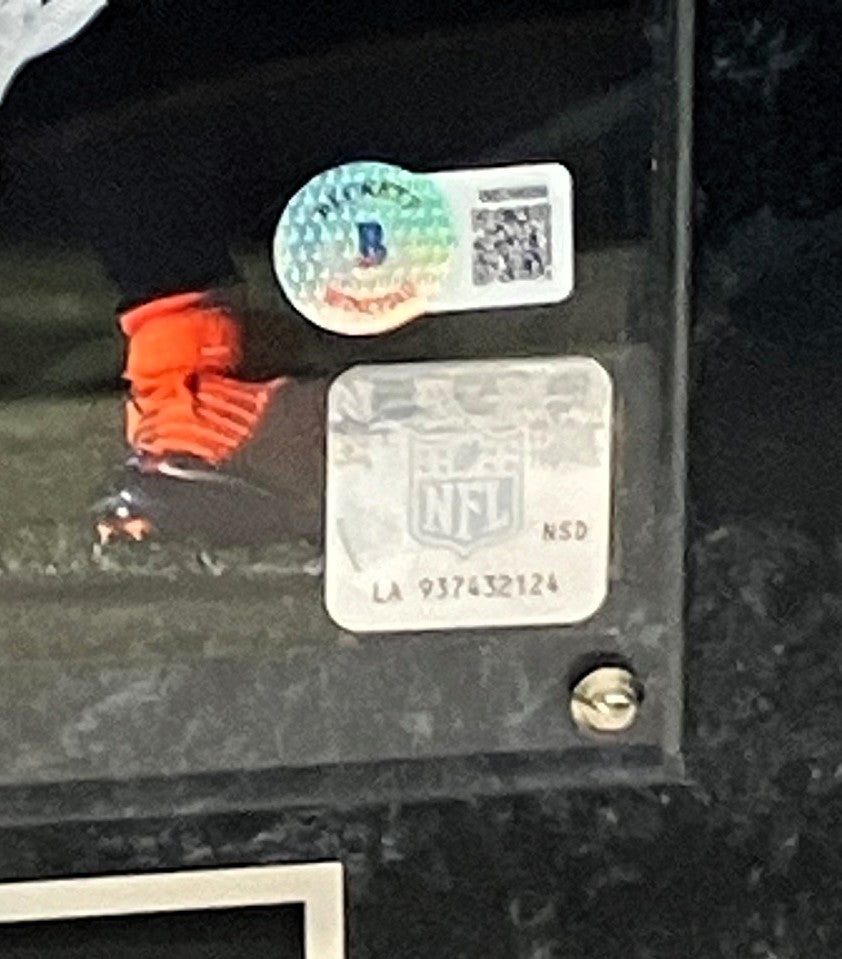 Champ Bailey Autographed Denver Broncos (Navy) 8x10 Photo w/ Plaque BAS COA