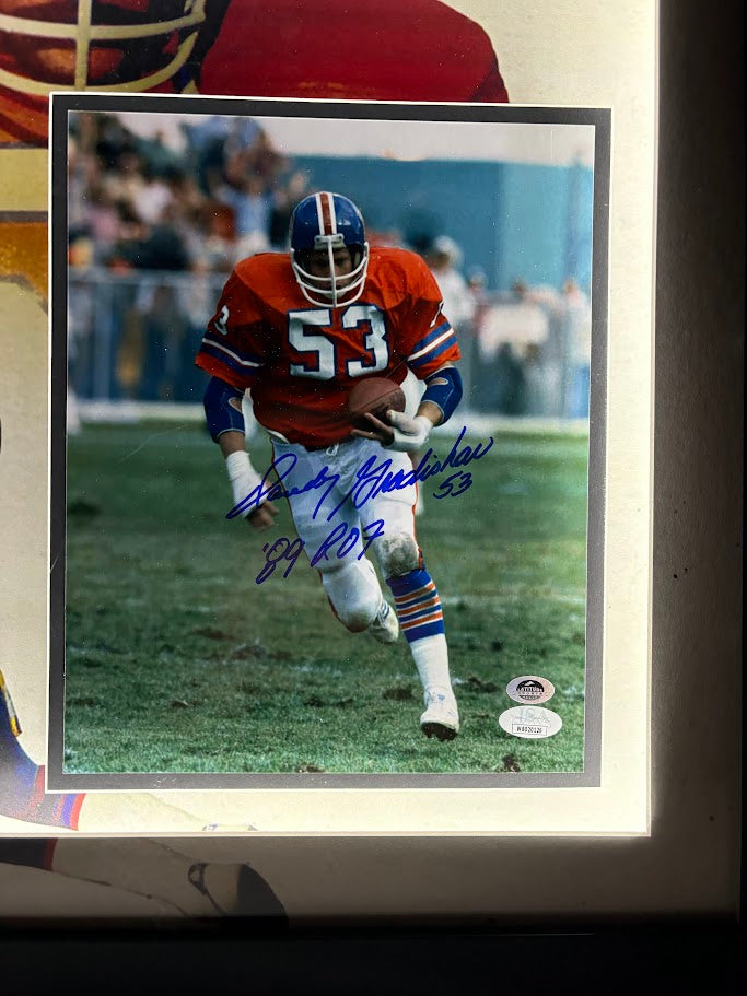 Randy Gradishar Autographed 8x10 Photo Inscribed "89 ROF" Lighted Shadowbox Framed JSA COA