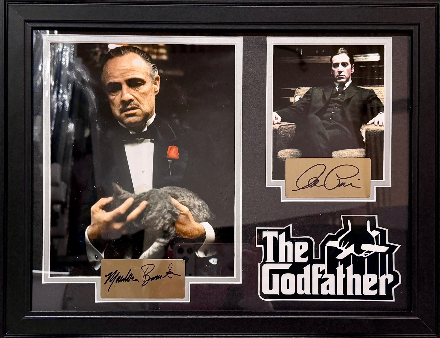 The Godfather Movie Photo Collage with Brando & Pacino Facsimile Autographs - Latitude Sports Marketing