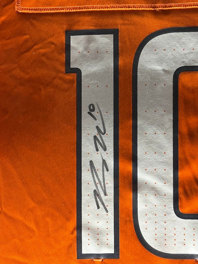 Bo Nix Autographed Nike Orange Broncos Jersey Lighted Shadowbox Framed