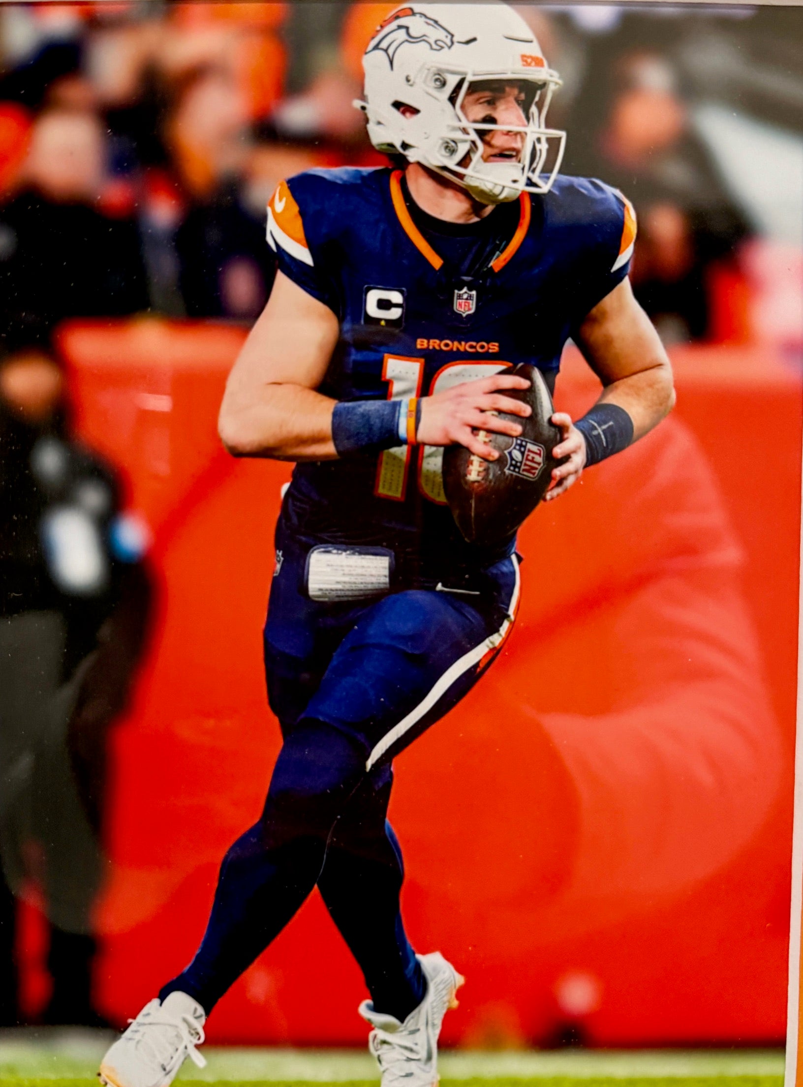 Bo Nix Denver Broncos Autographed Jersey w/ 2 8x10 Photos in Deluxe Frame Beckett COA