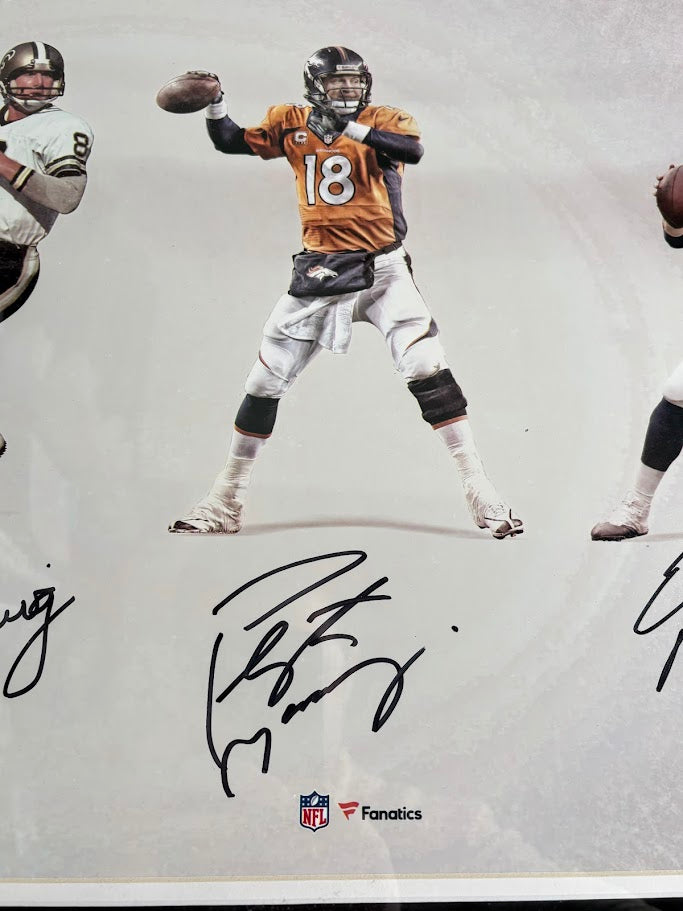 Manning Family 3x Autographed 16x20 Photo Shadowbox Framed Fanatics COA