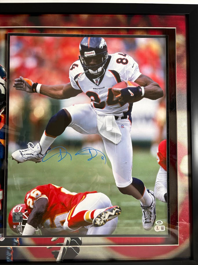 Shannon Sharpe Autographed 16x20 Photo Shadowbox Framed Beckett COA