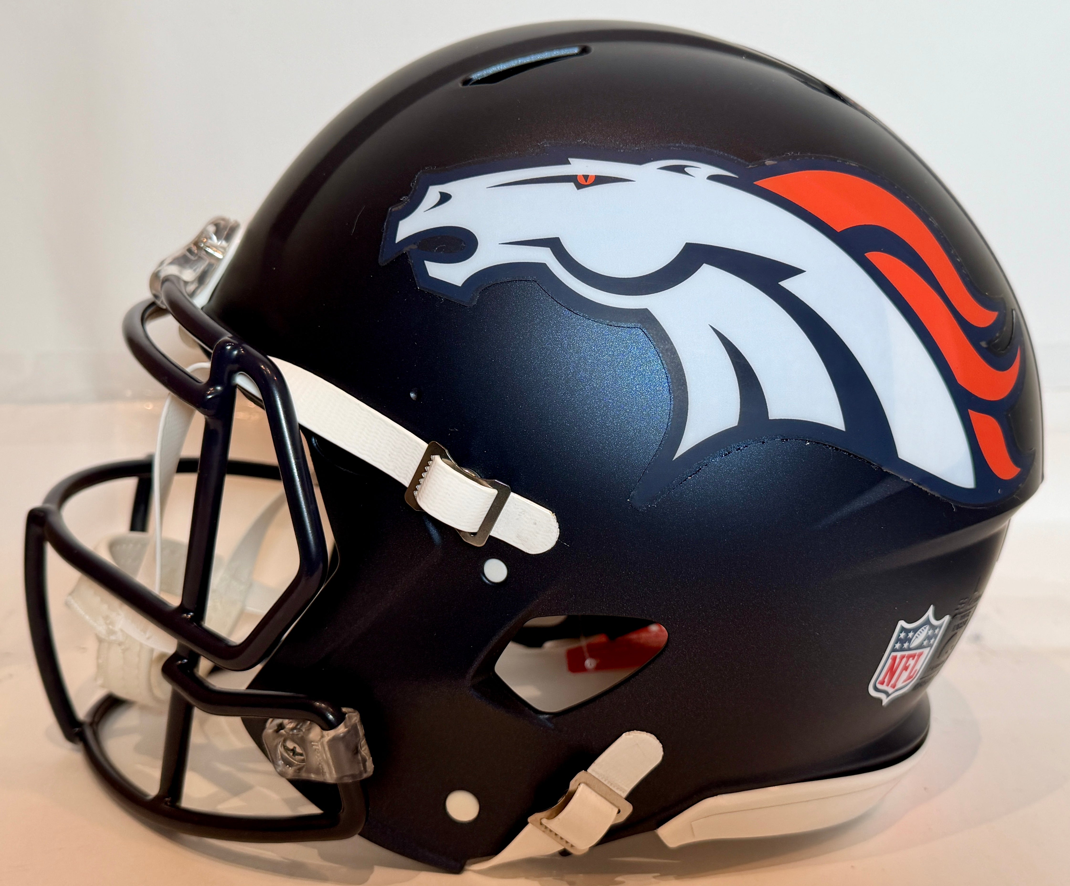 denver broncos motorcycle helmet Bo Nix Autographed Denver Broncos Navy NFL Pro Helmet