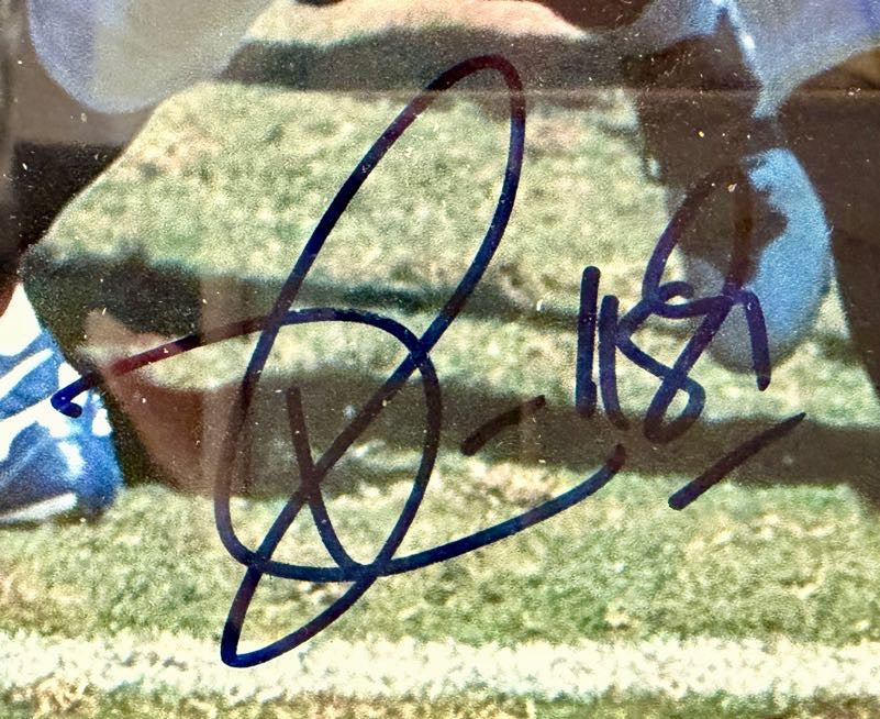 D. Carswell, T. Nalen, M. Anderson Denver Broncos Autographed 8x10 Photo w/ Plaque JSA COA