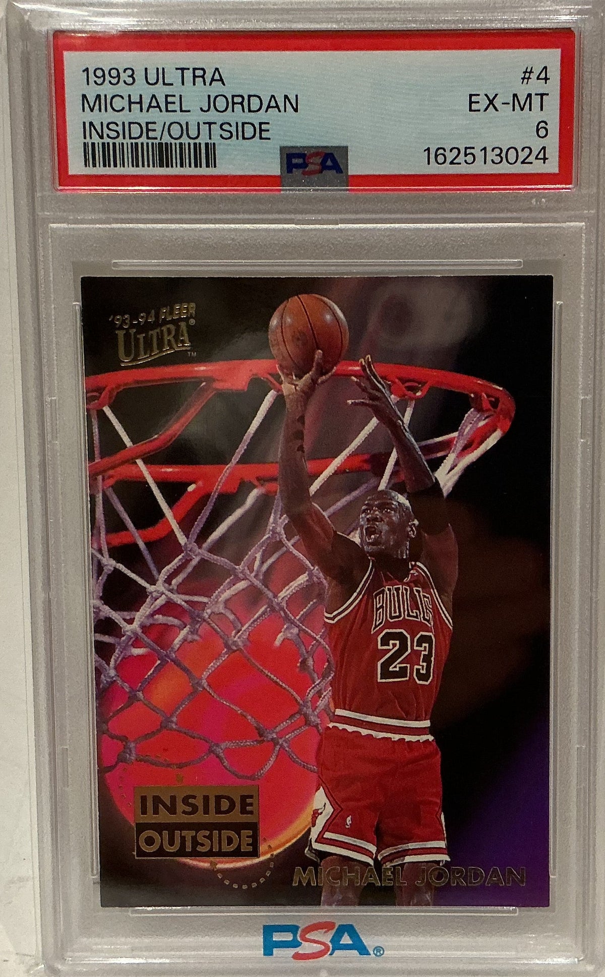 Michael Jordan 1993-94 Fleer Ultra Inside/Outside Card #4 PSA 6 EX-MT — Chicago Bulls
