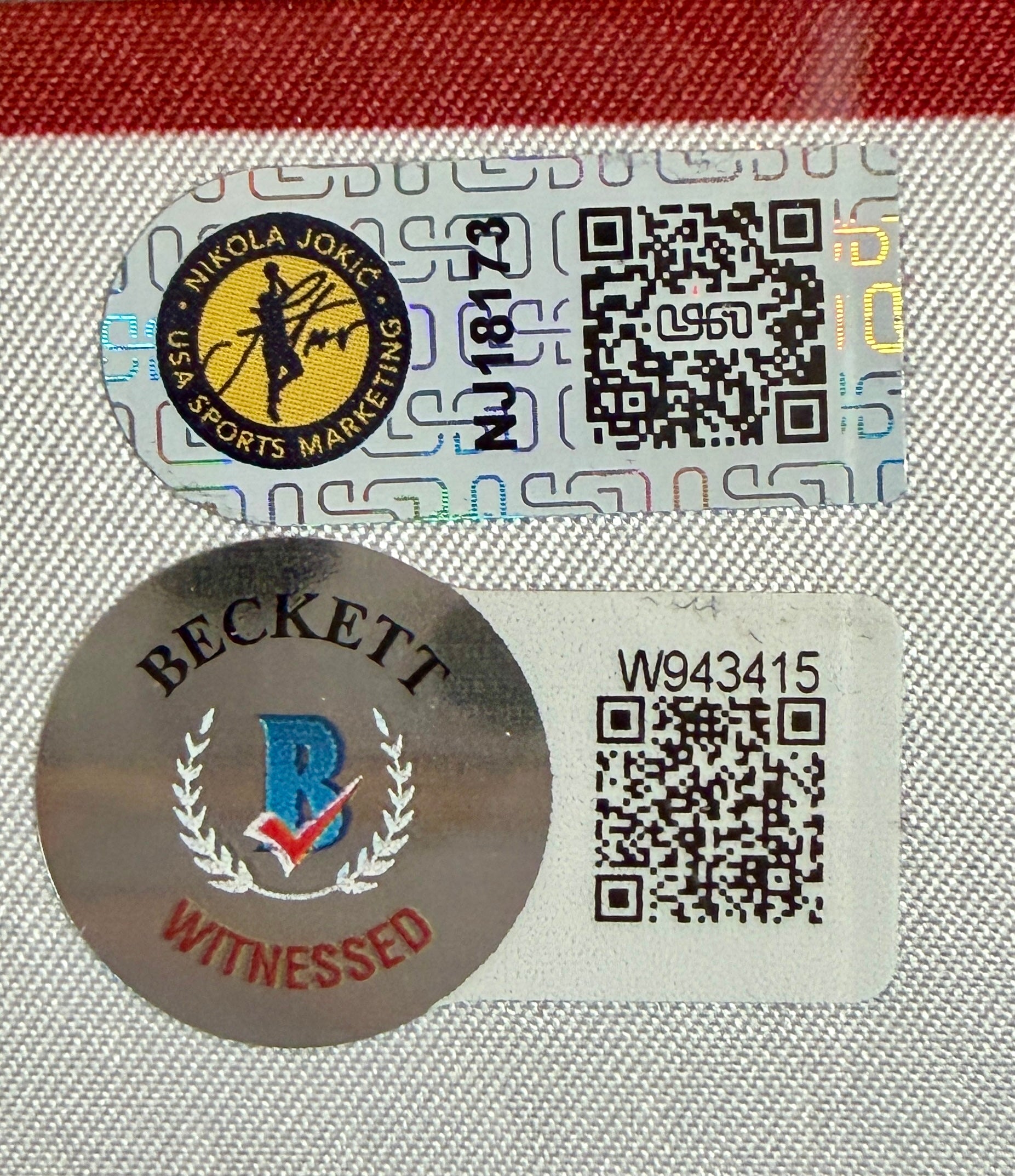 Nikola Jokic Autographed Navy Nuggets Jersey DLX Framed - Beckett COA