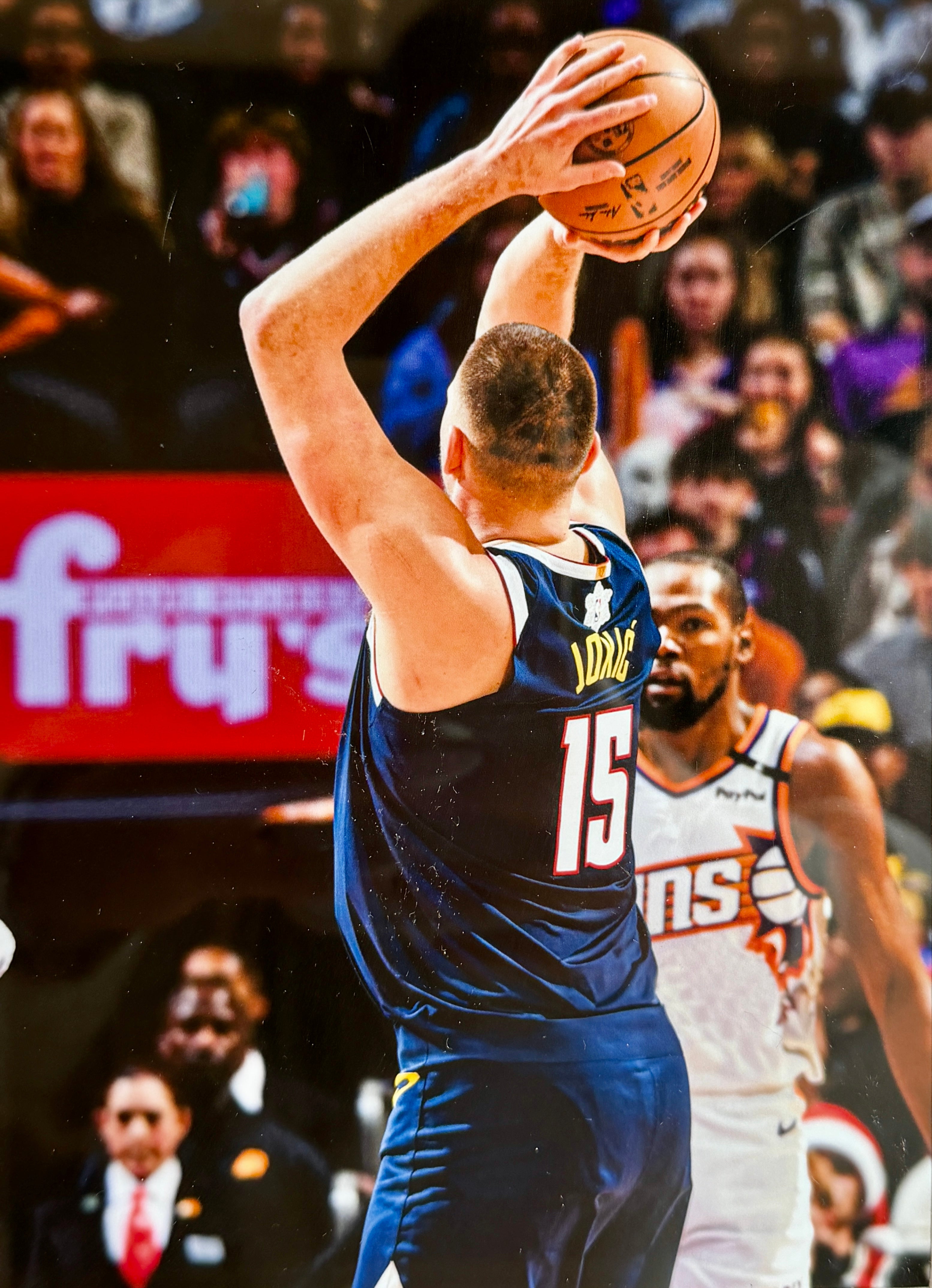 Nikola Jokic Autographed Navy Nuggets Jersey DLX Framed - Beckett COA