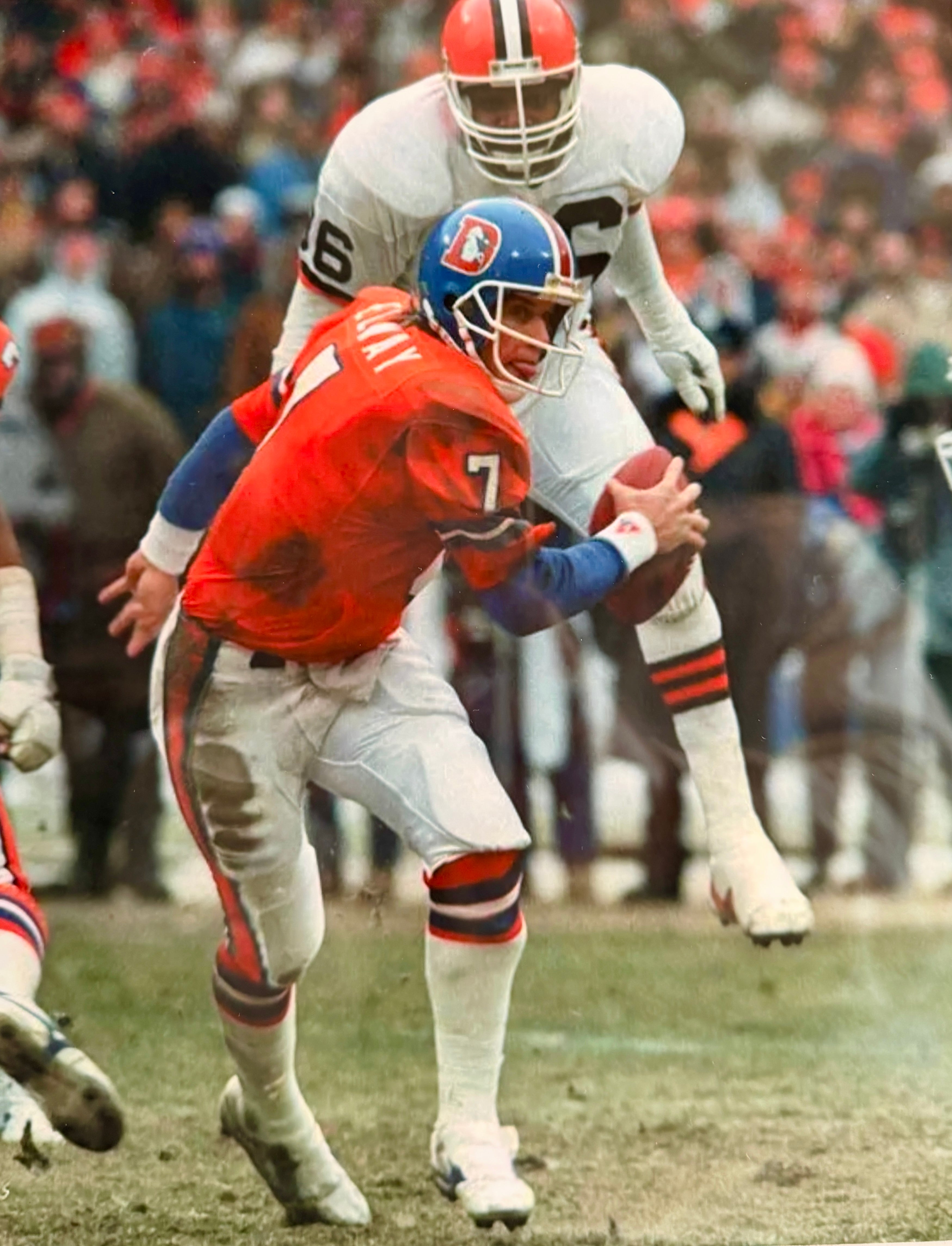 John Elway Autographed Broncos Orange Stat Jersey DLX Framed - Beckett COA