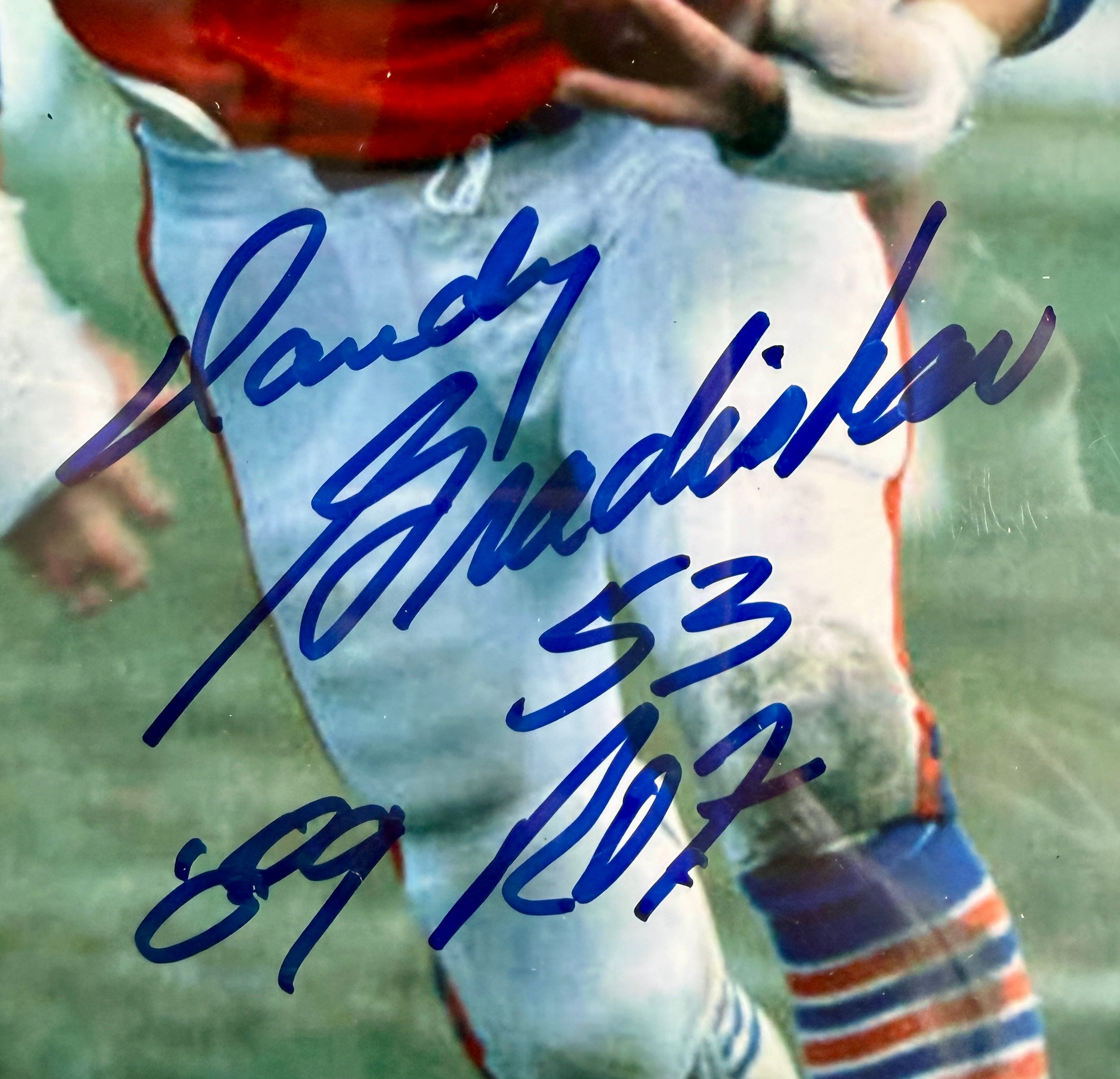 Randy Gradishar Autographed 8x10 Photo Inscribed "ROF 89" w/ Plaque - JSA COA
