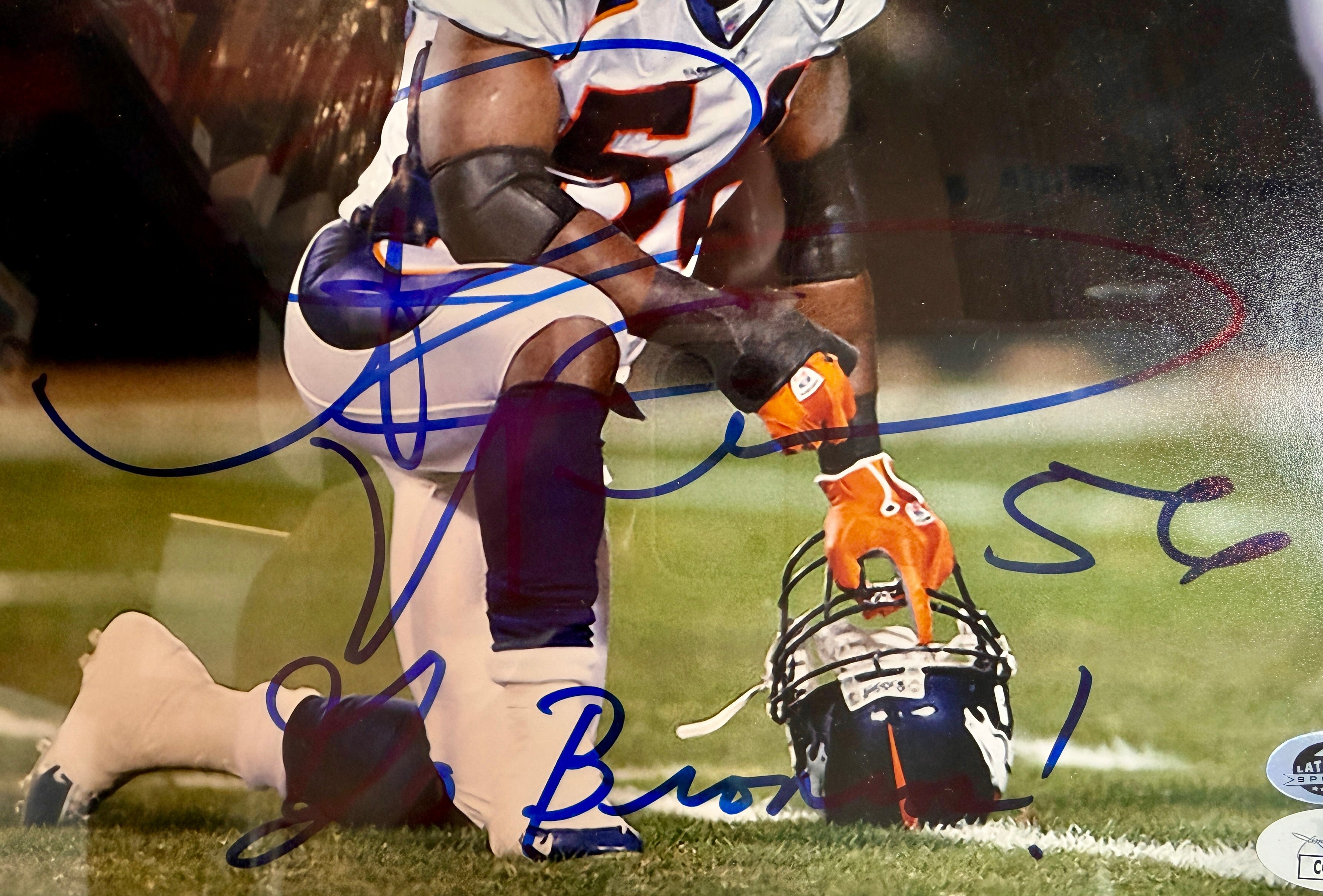 Al Wilson Autographed 8x10 Photo with Plaque – Denver Broncos | 5x Pro Bowl JSA COA