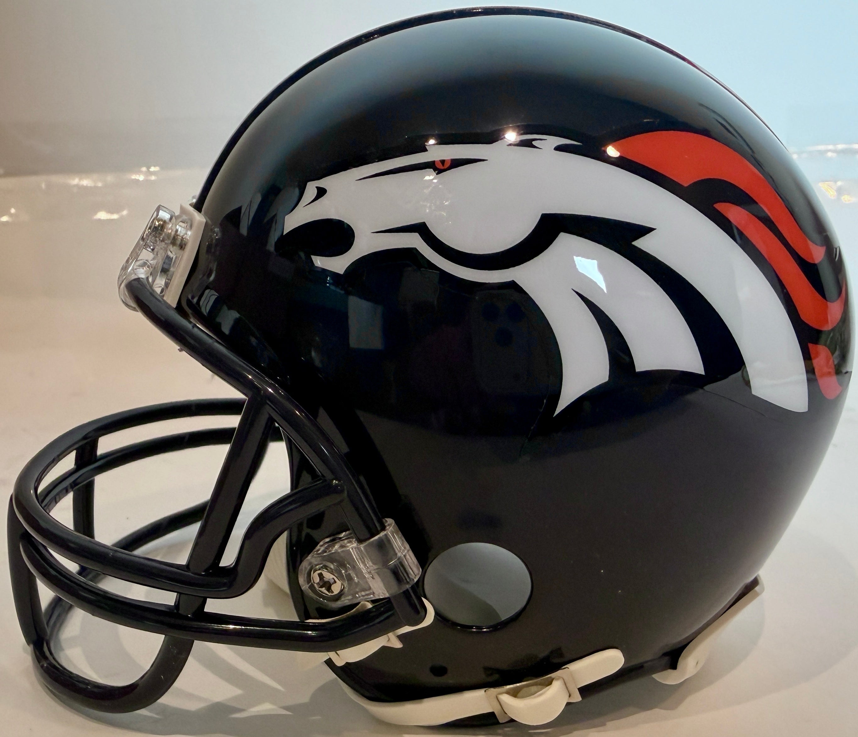 Aqib Talib Autographed Denver Broncos Navy Blue Mini Helmet - Inscribed 'SB 50 Champs' - BAS Certified