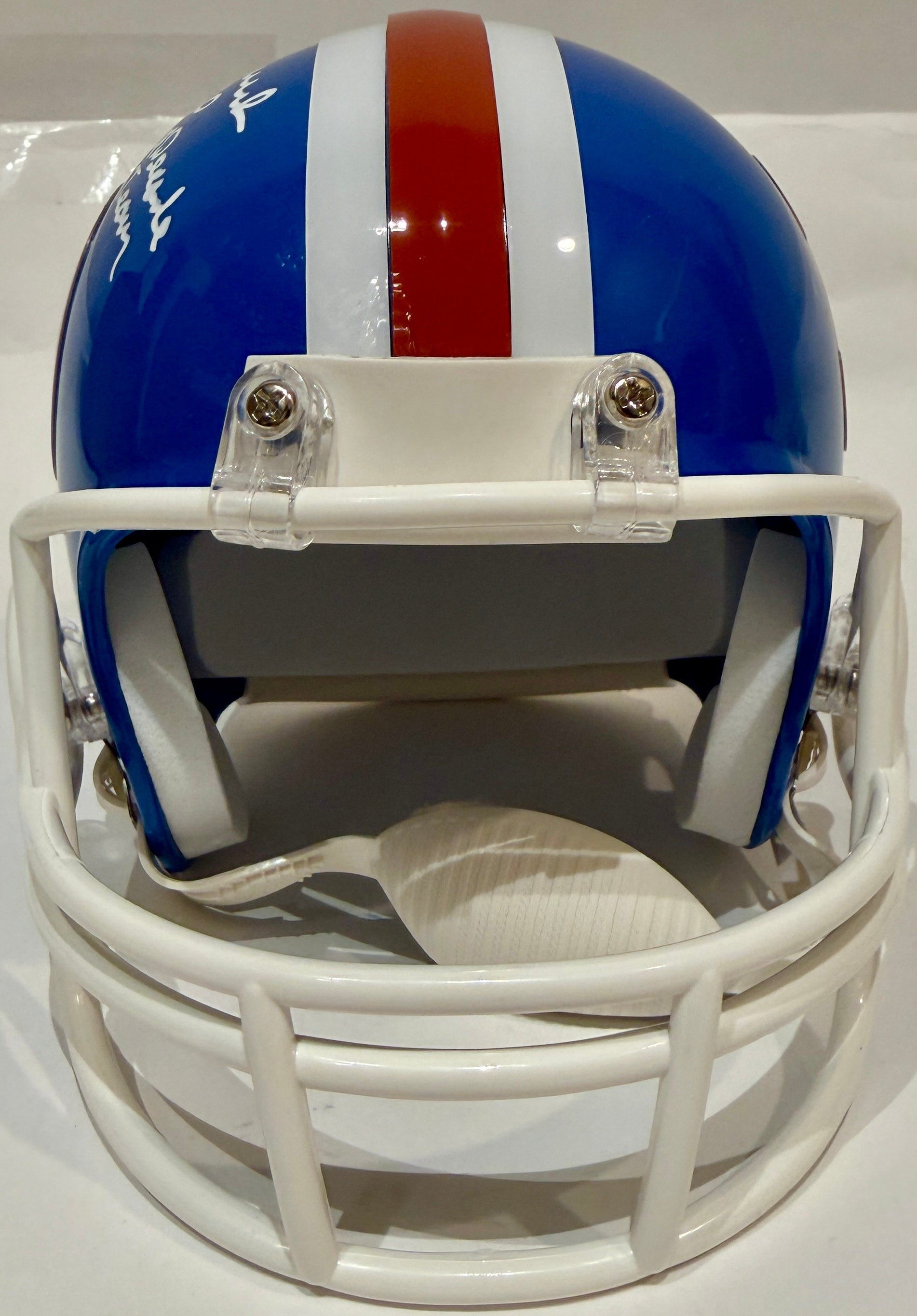 Rick Upchurch Autographed Denver Broncos 'D' Logo Mini Helmet - Inscribed '70's-80's All Decade Team' - BAS Certified