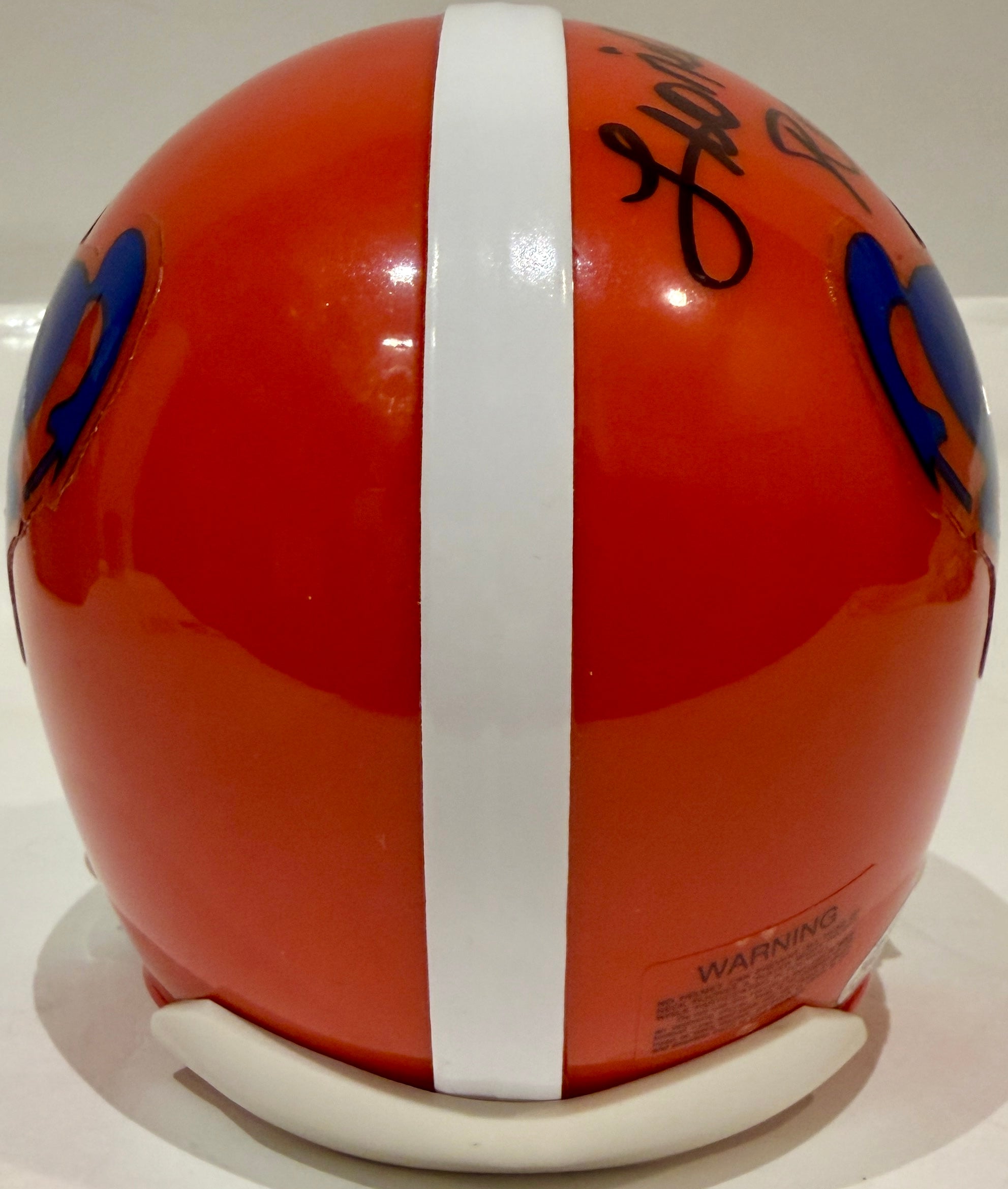 Lionel Taylor Autographed Denver Broncos Blue Horse Mini Helmet - Inscribed 'ROF '84' - Rocky Mountain COA