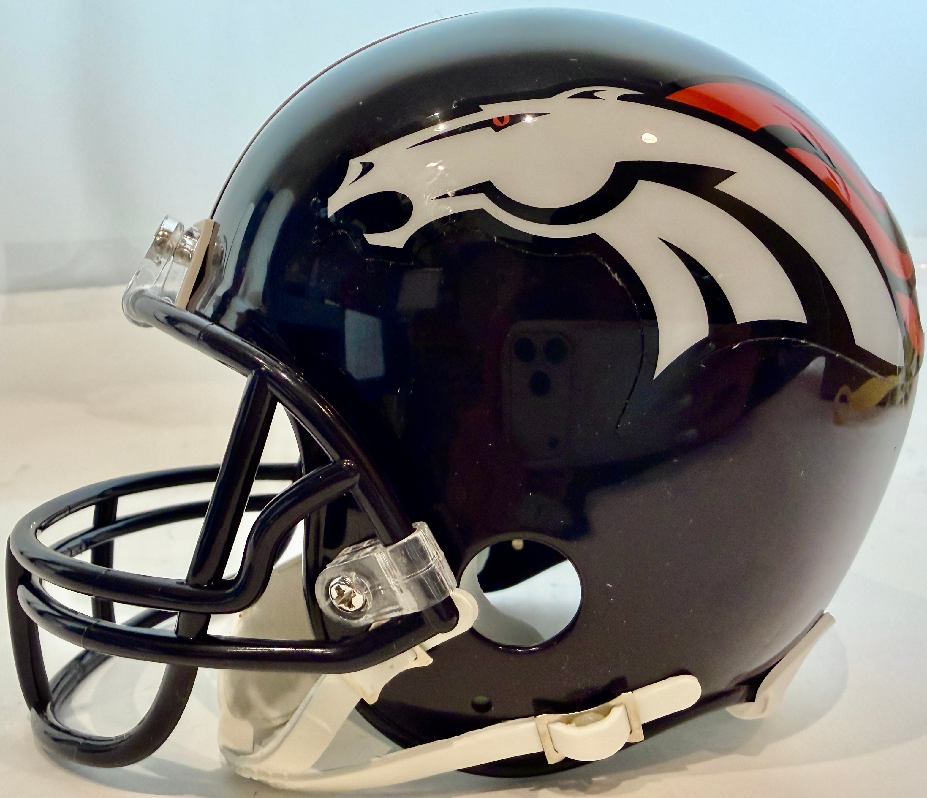 Champ Bailey Autographed Denver Broncos Navy Mini Helmet - Inscribed 'HOF '19' - BAS Certified