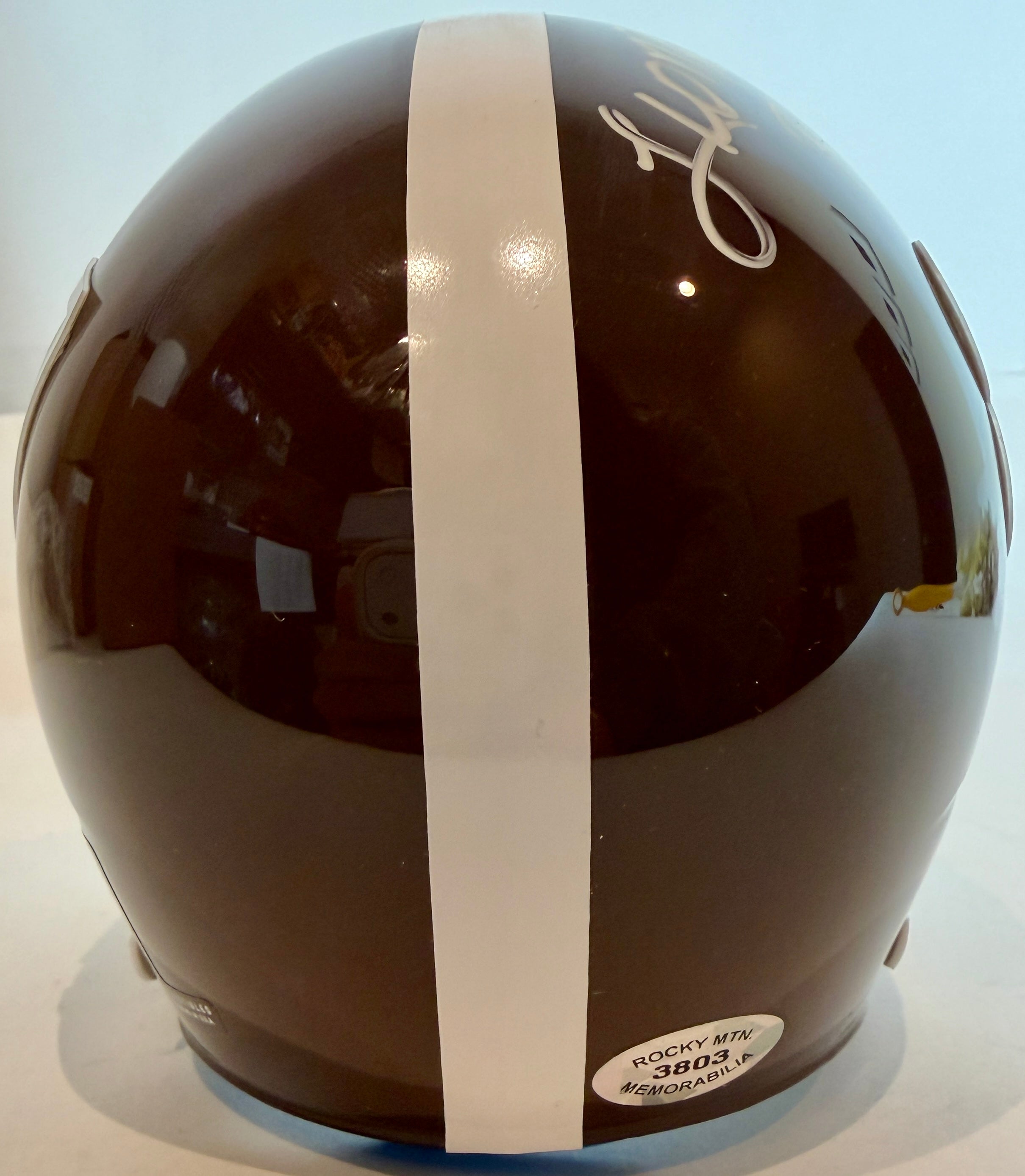 Lionel Taylor Autographed Denver Broncos Brown 60s Mini Helmet - Inscribed 'ROF 84' - Rocky Mountain COA