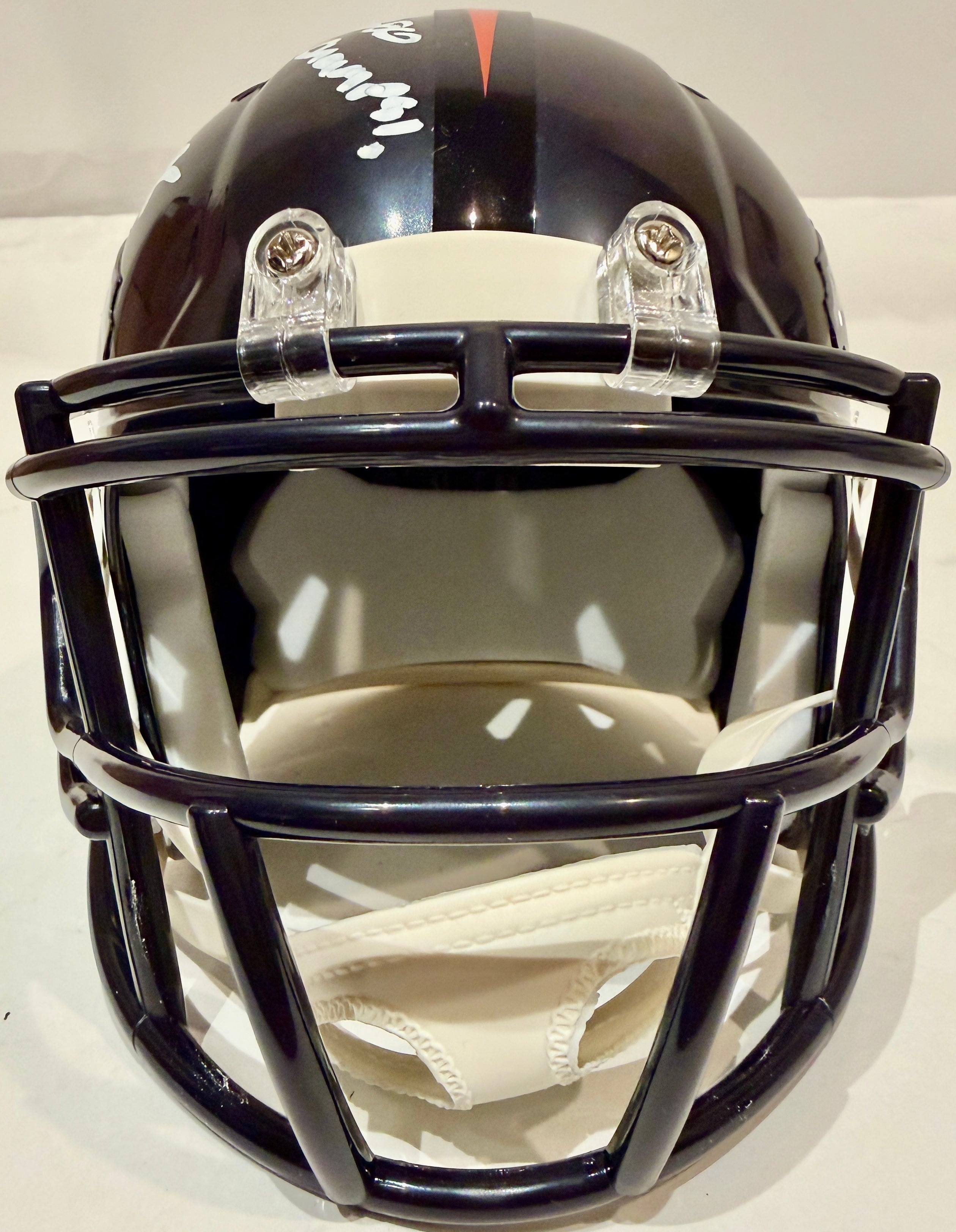 Derek Wolfe Autographed Denver Broncos Navy Mini Helmet - Inscribed 'SB 50 Champs!' - BAS Certified