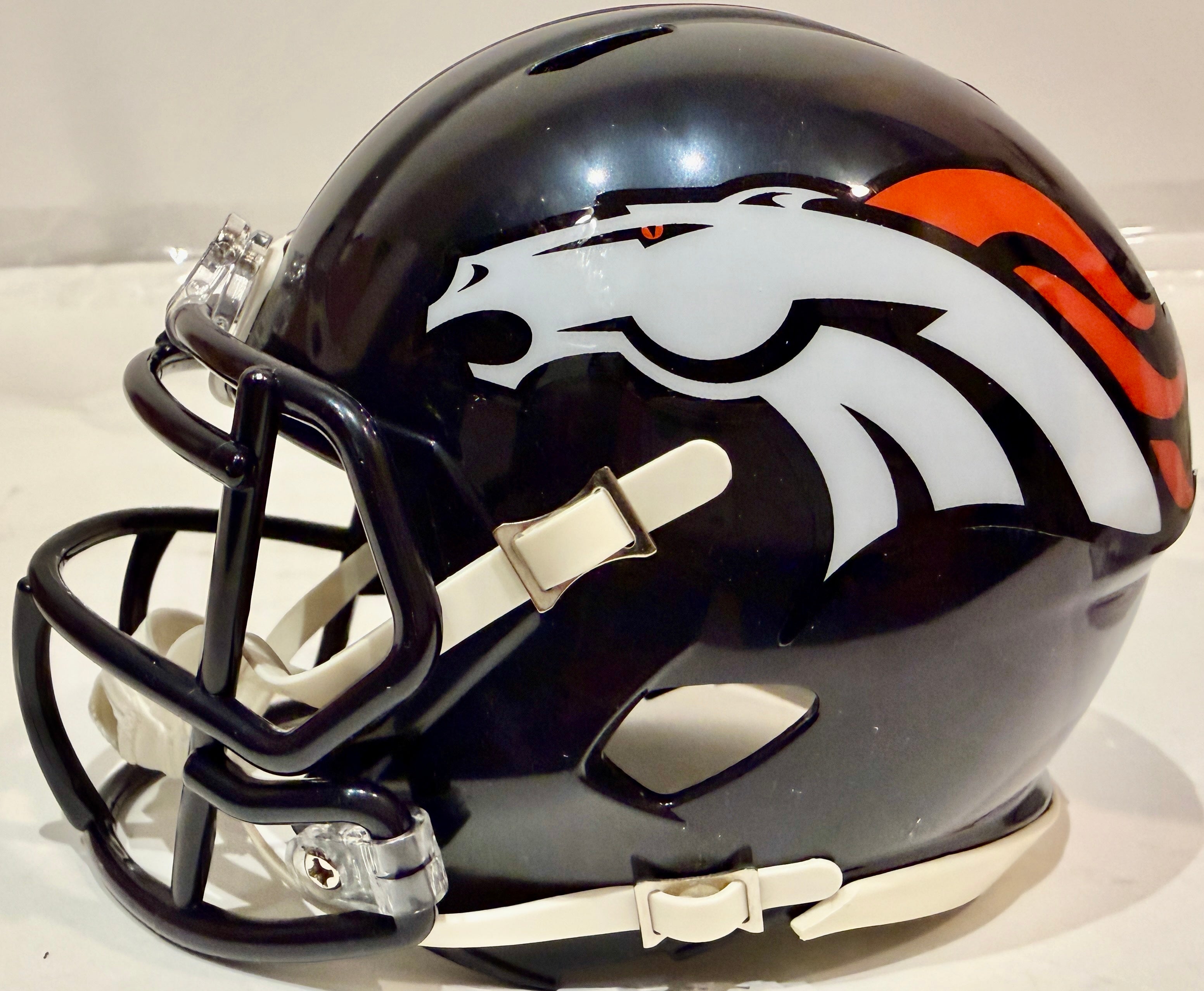 Derek Wolfe Autographed Denver Broncos Navy Mini Helmet - Inscribed 'SB 50 Champs!' - BAS Certified