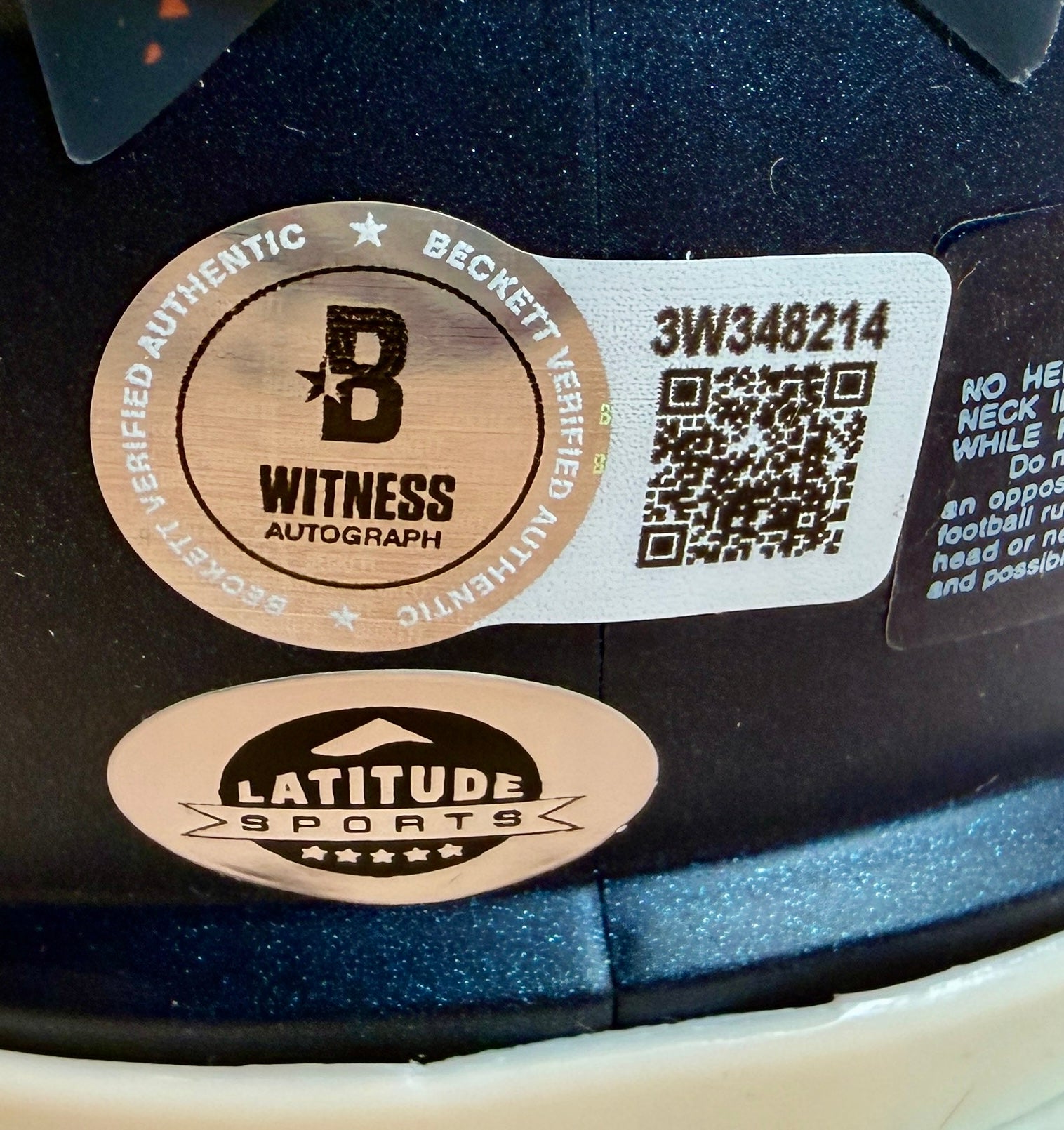 Jonathon Cooper Autographed Denver Broncos Navy Mini Helmet - Beckett COA - Latitude Sports Marketing