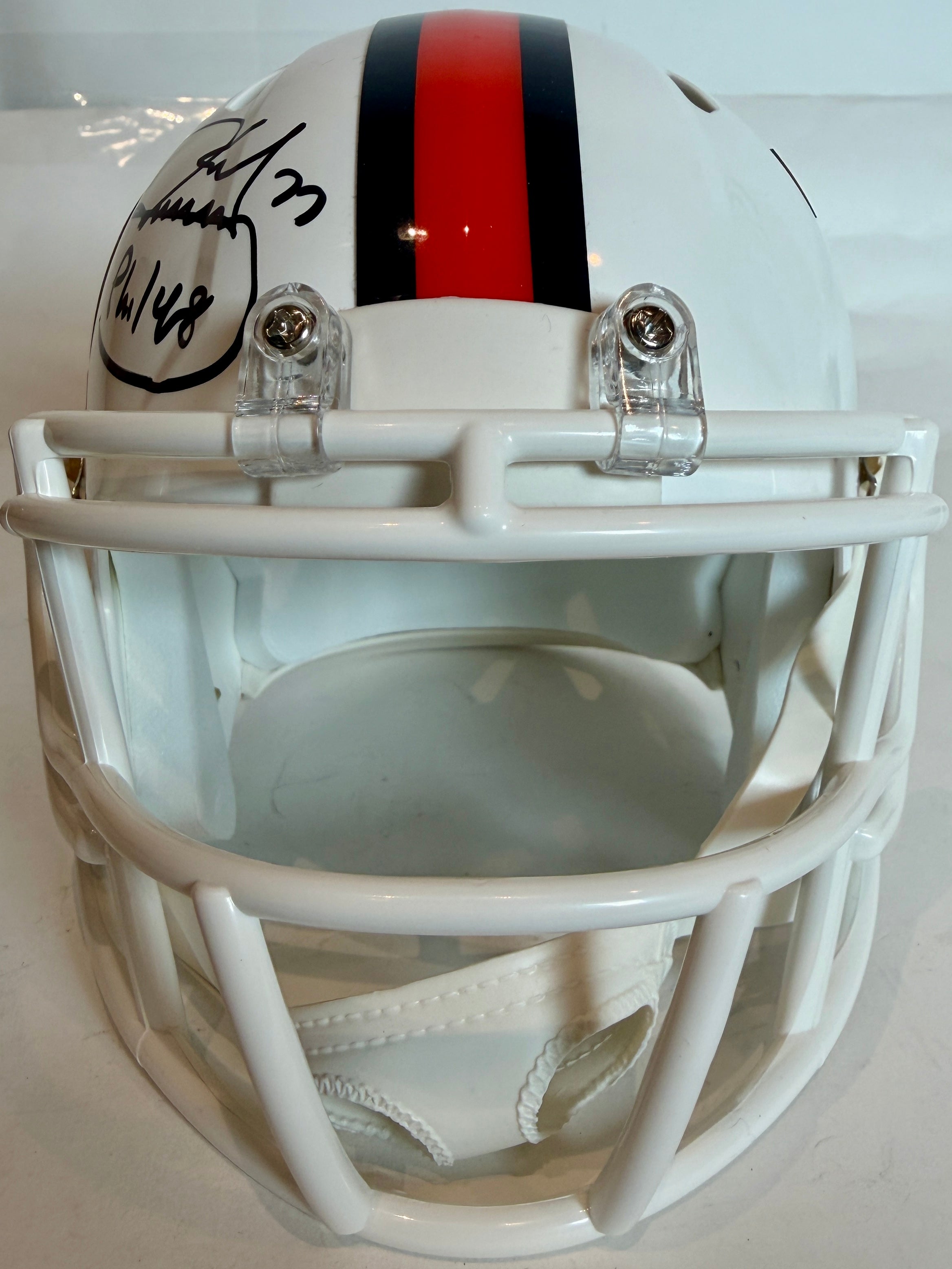Karl Mecklenburg Autographed/Inscribed Denver Broncos Snowcapped  Mini Helmet BAS COA