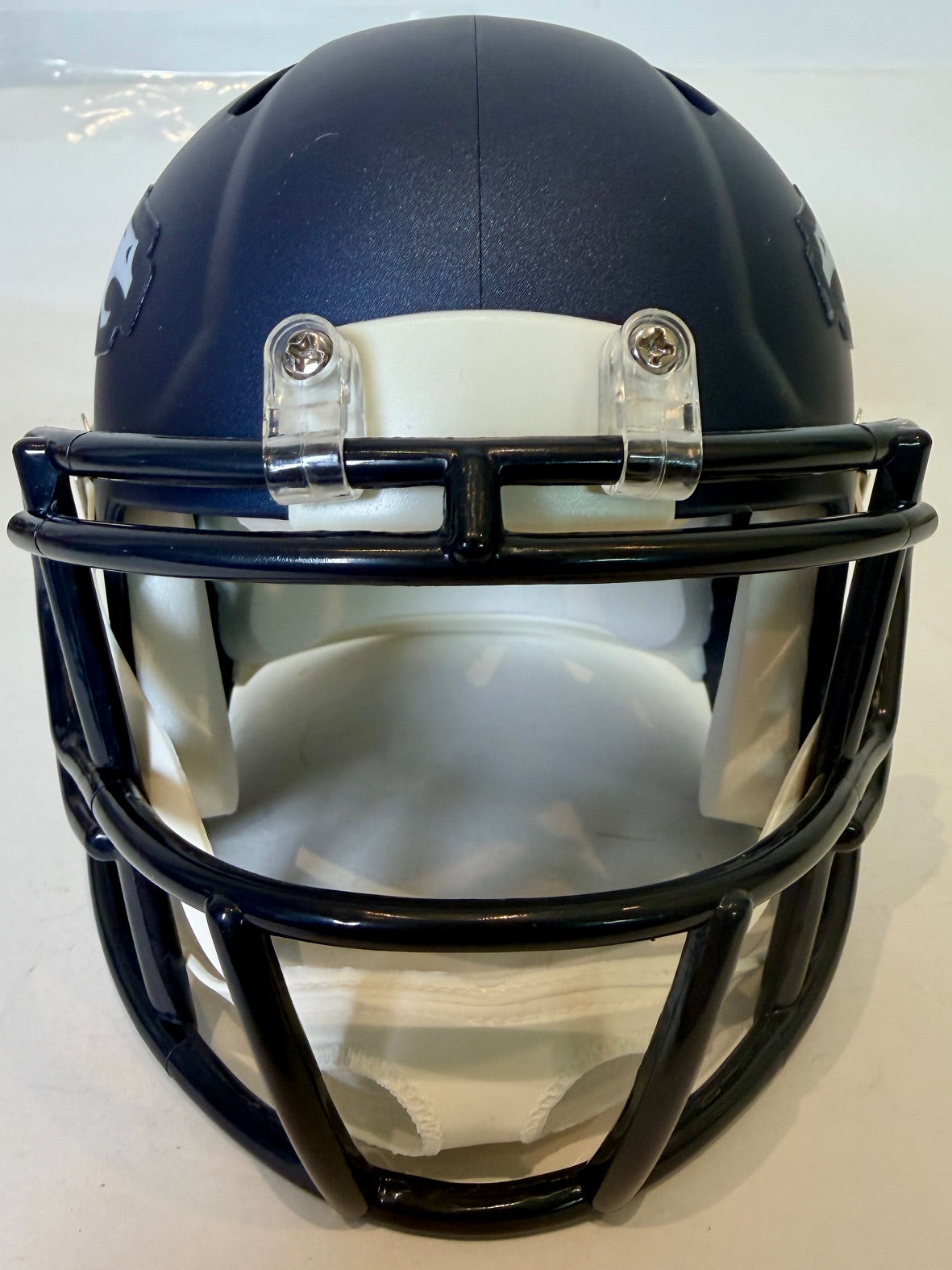 Dre Greenlaw Autographed Denver Broncos Navy Mini Helmet Beckett COA - Latitude Sports Marketing