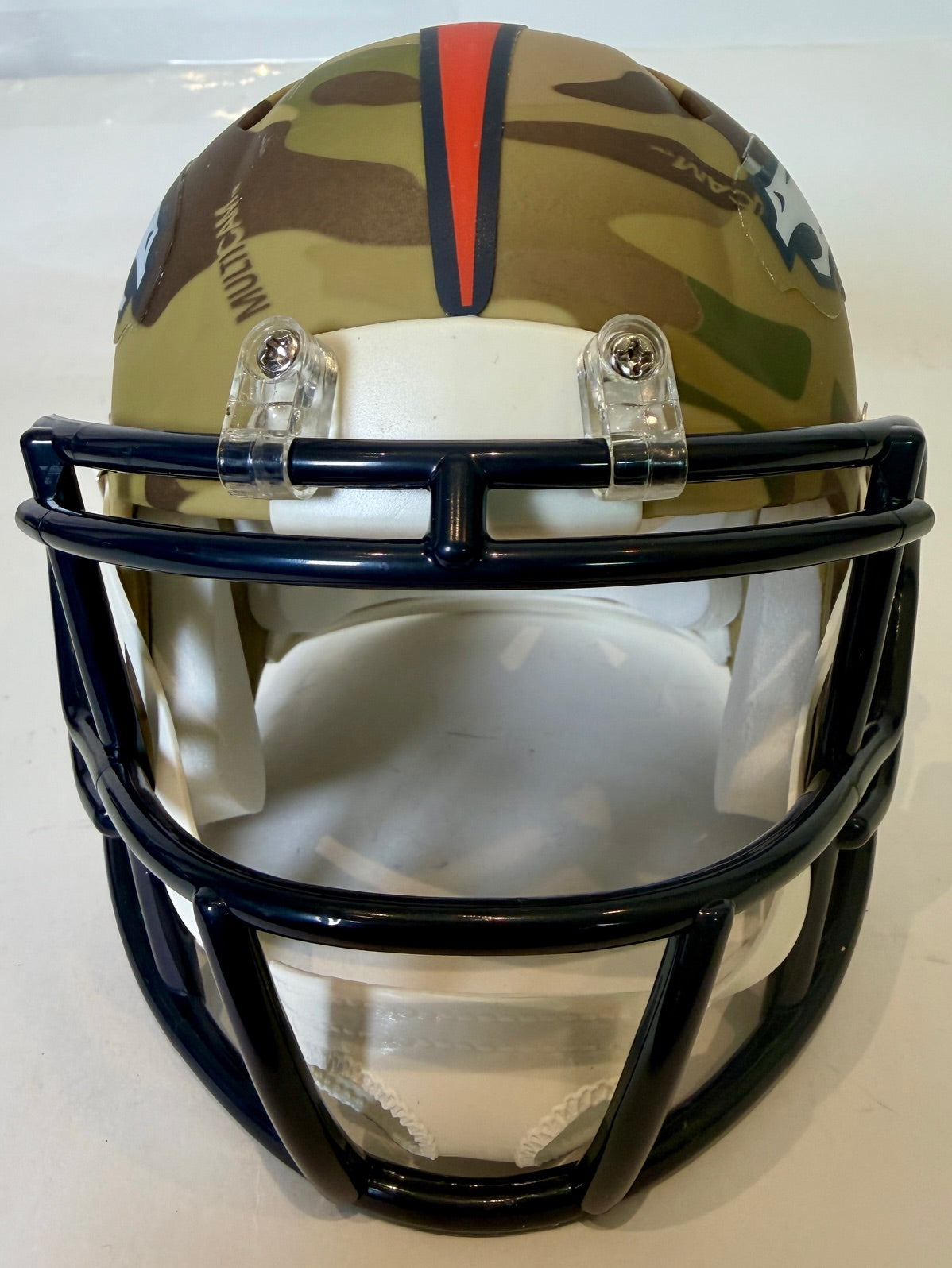 John Elway Autographed Camo Denver Broncos Mini Helmet Beckett COA