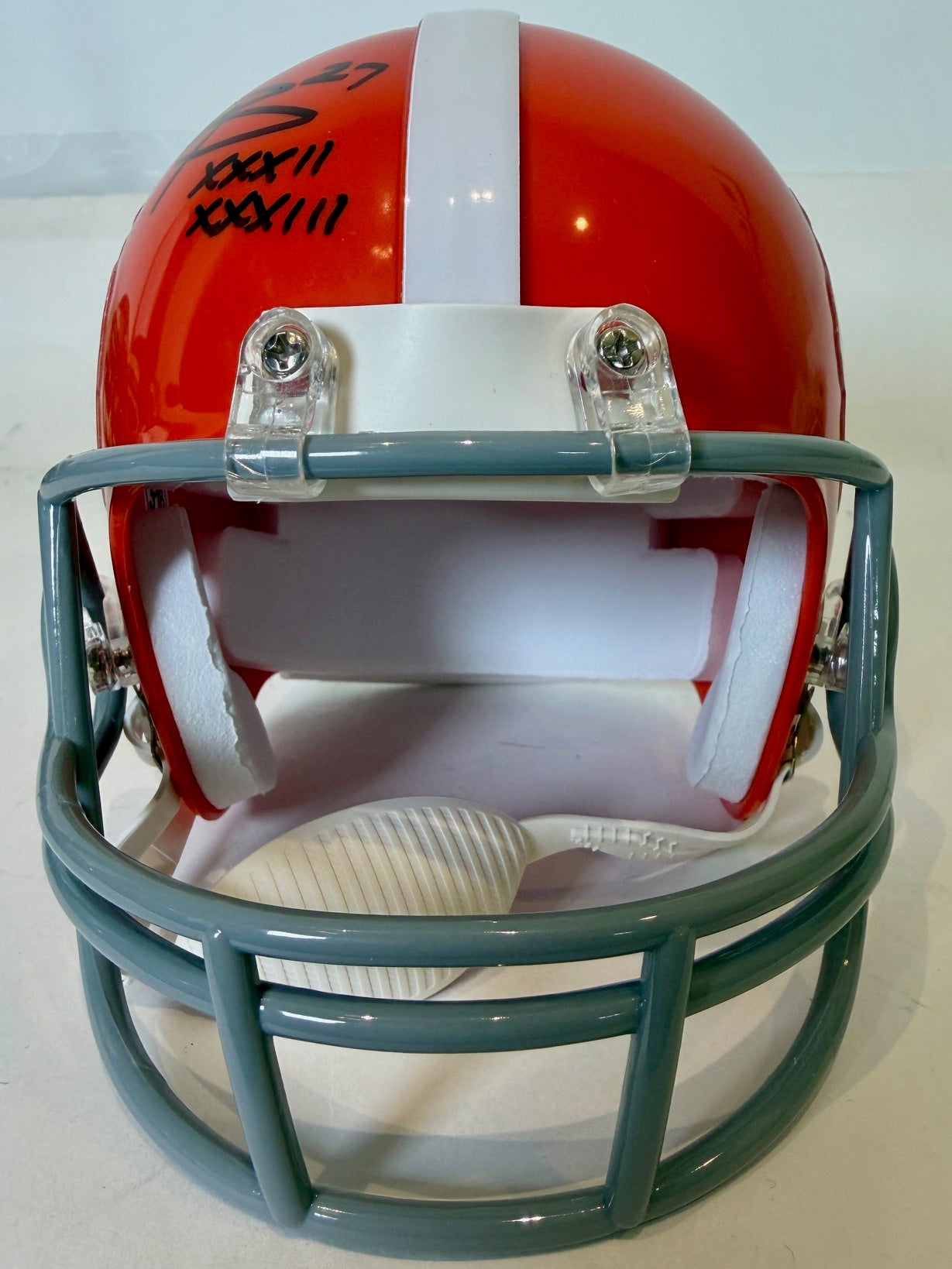 Steve Atwater Autographed /Inscribed "XXXII, XXXIII" 60s Throwback Mini Helmet JSA COA