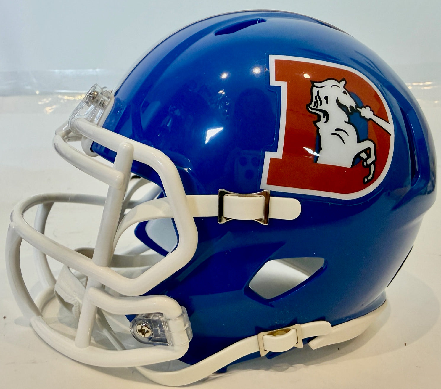 Karl Mecklenburg Autographed Denver Broncos "D" Logo Mini Helmet Beckett COA