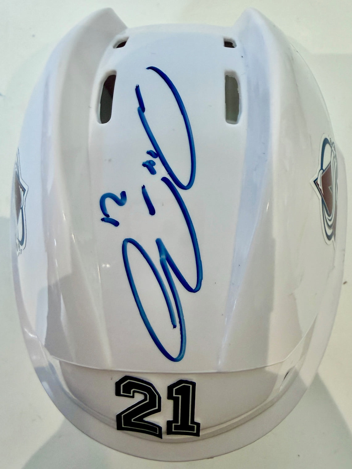Peter Forsberg Autographed Colorado Avalanche Mini Helmet Inscribed JSA COA