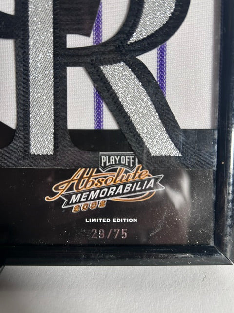 Juan Pierre Autographed Framed Jersey Patch & Card — Colorado Rockies | COA | Limited Edition #29/75