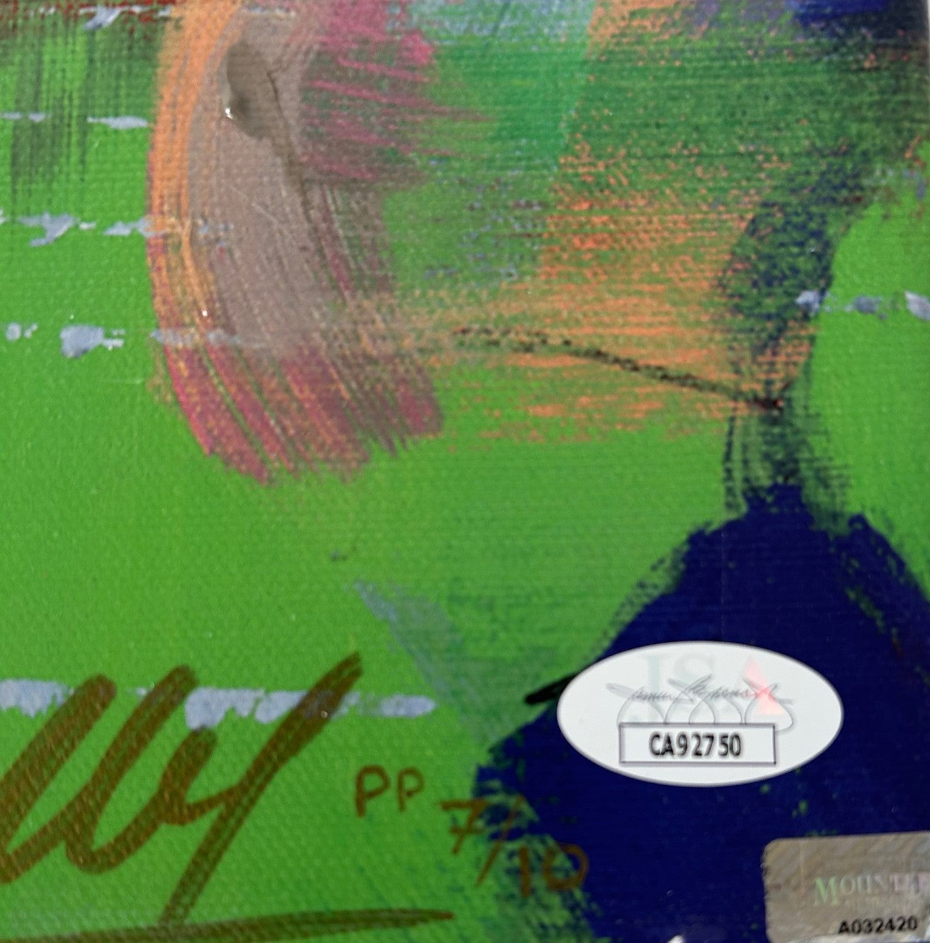 Eli Manning Autographed Canvas Giclee' 39"x29" - Malcolm Farley Painting "SB XLII MVP" JSA COA