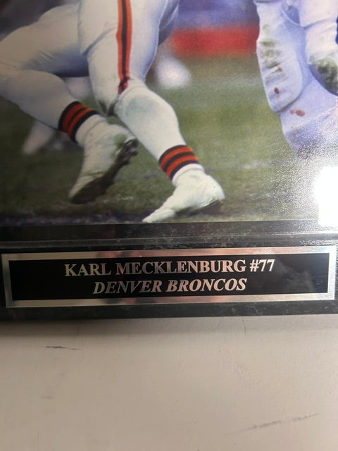 Karl Mecklenburg Autographed Denver Broncos 8x10 Plaque – BSA Certified