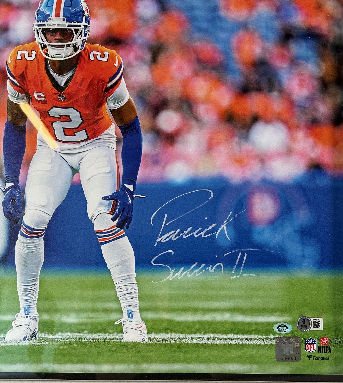 Patrick Surtain II Autographed 16x20 Broncos Photo 31.5"x25.5" Frame Beckett COA