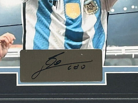 Lionel Messi Argentina National Football Team Laser Autographed 14x18 Framed Photo Collage