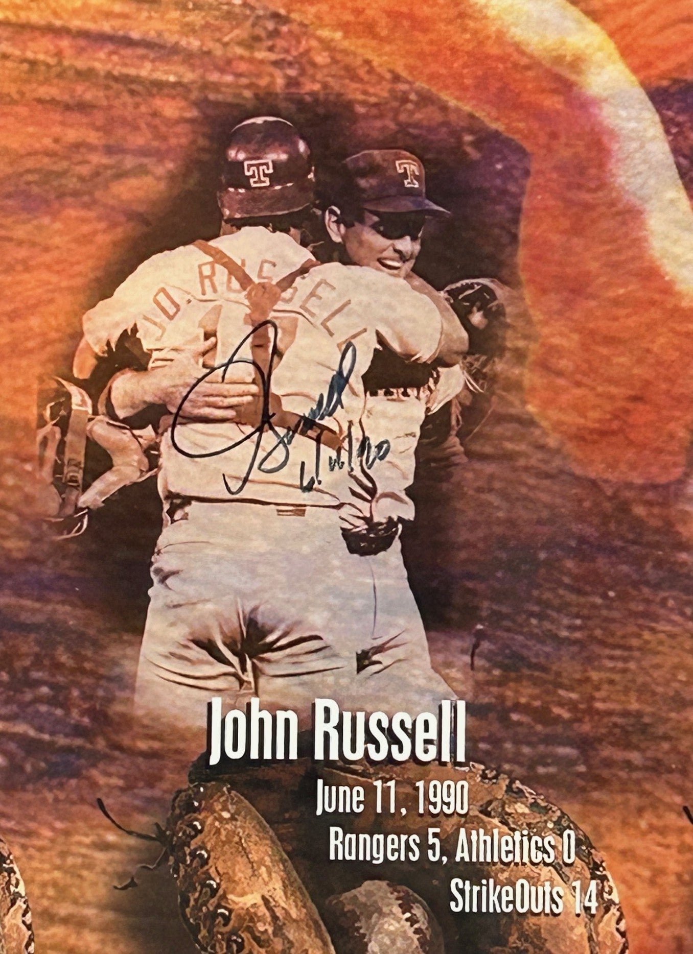 Nolan Ryan & 7 No-Hitter Catchers Autographed Framed Collage - Mounted Memories COA