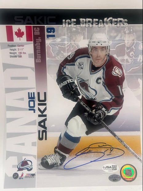 Joe Sakic Colorado Avalanche Autographed 8x10 Photo – JSA COA