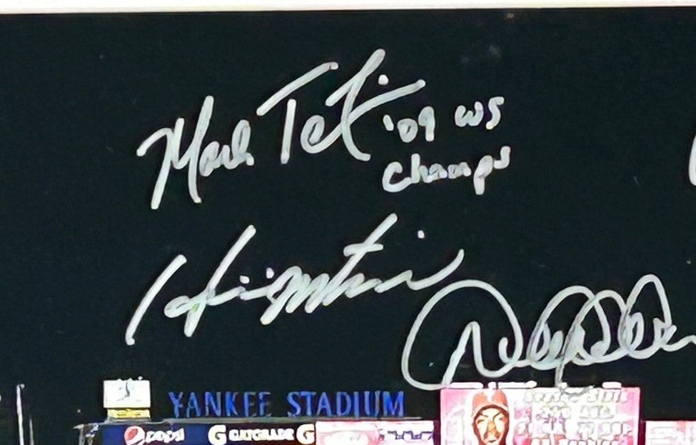 New York Yankees 2009 World Champions Autographed Stadium Photo Steiner Sports LOA