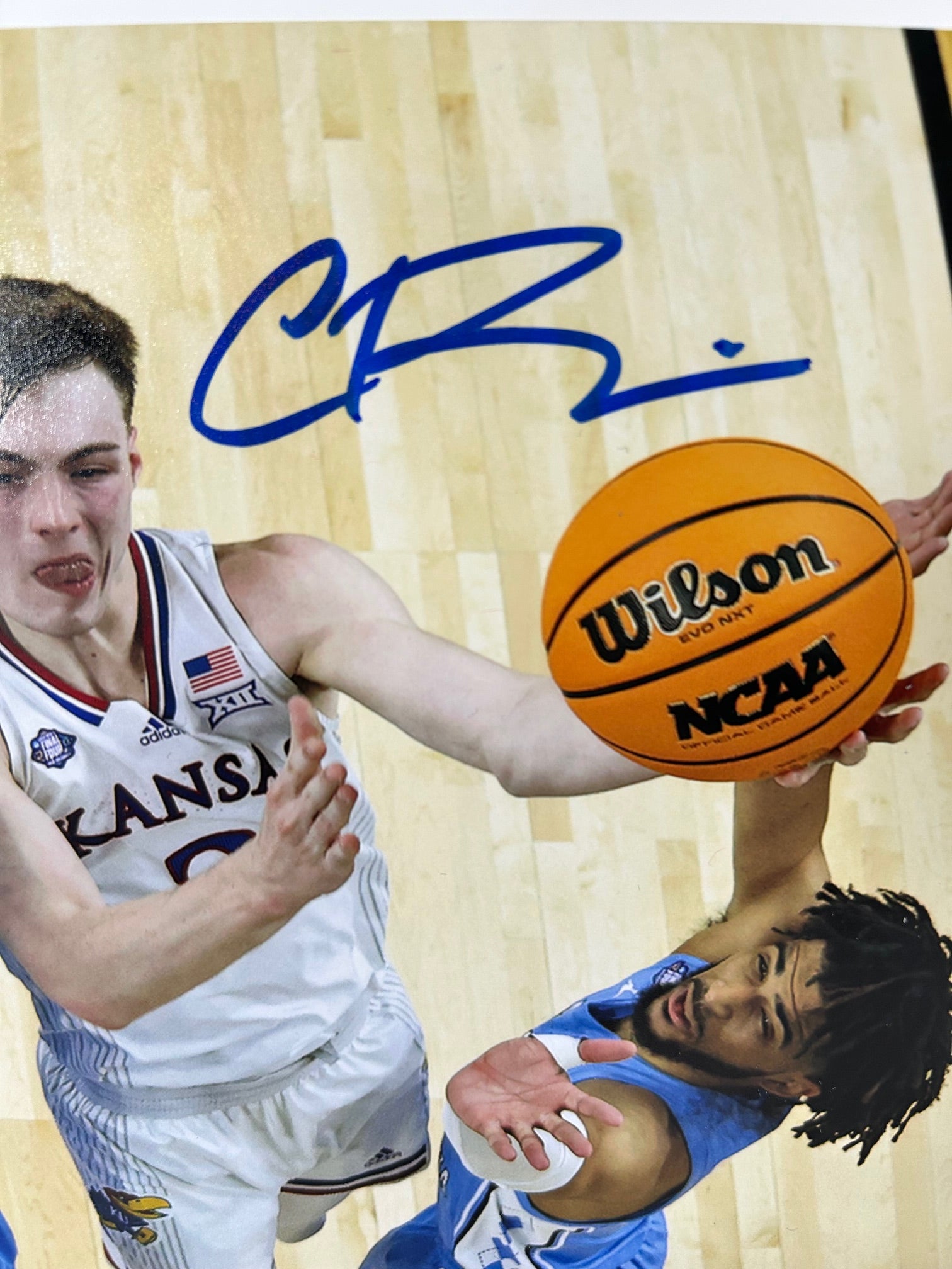 Christian Braun Autographed Kansas Jayhawks 8x10 Photo - Beckett COA Certified