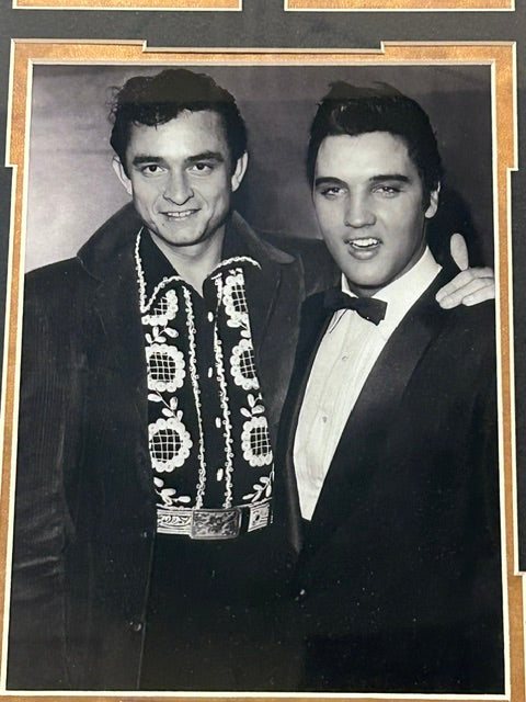 Johnny Cash & Elvis Presley Laser Autographed Framed 8x10 Photo