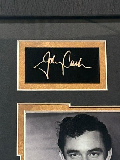 Johnny Cash & Elvis Presley Laser Autographed Framed 8x10 Photo