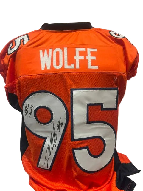 Derek Wolfe Autographed Orange Denver Broncos Jersey Inscribed "SB 50 Champs" – BAS COA
