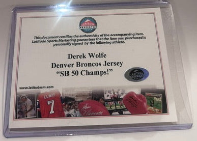 Derek Wolfe Autographed Orange Denver Broncos Jersey Inscribed "SB 50 Champs" – BAS COA