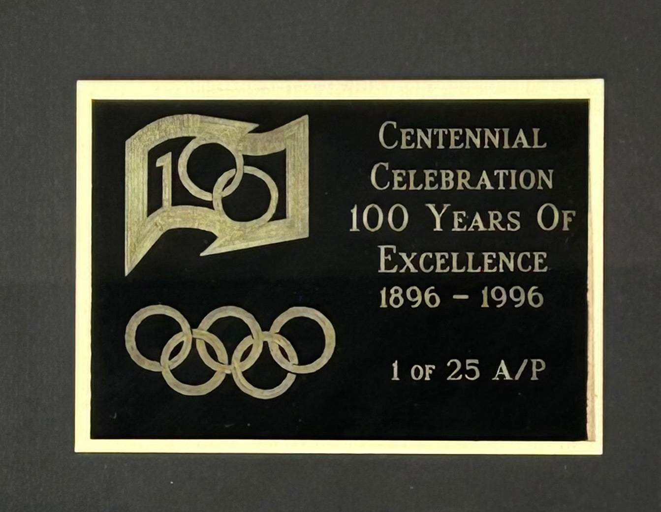 Olympic Centennial Pin Set - Framed 100 Years of Olympic Excellence - Limited Edition 1 of 25 A/P