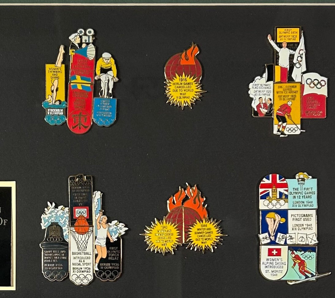 Olympic Centennial Pin Set - Framed 100 Years of Olympic Excellence - Limited Edition 1 of 25 A/P