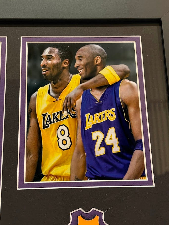 Kobe Bryant Framed Photo & Pin Collage with Laser Autograph – 14x18