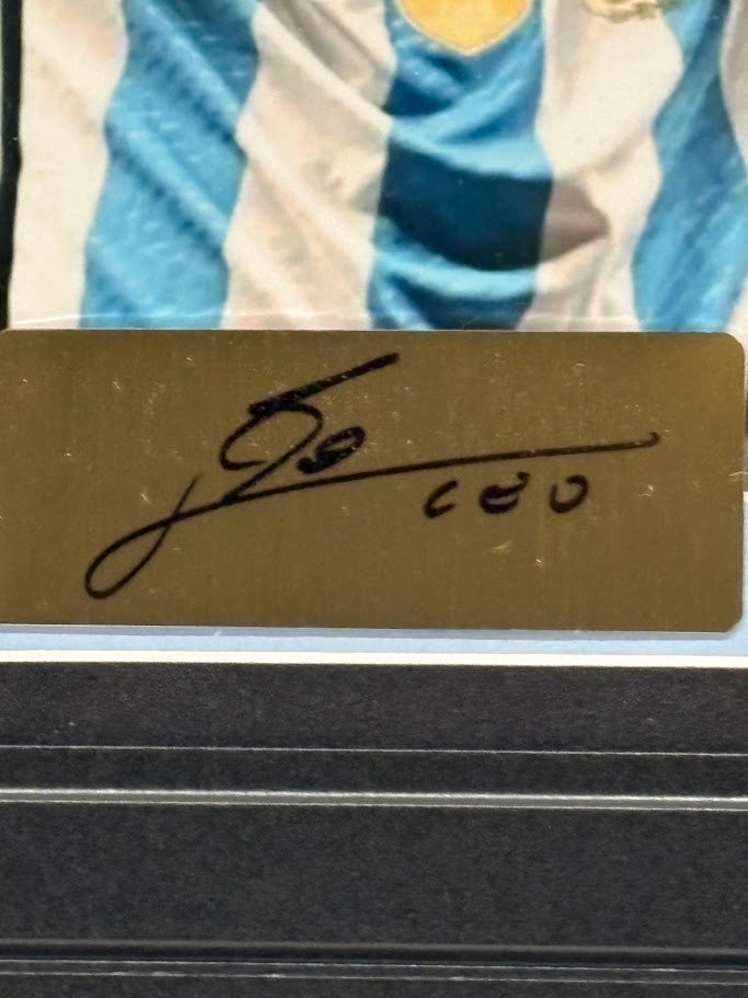 Lionel Messi Framed Argentina World Cup Photo & Pin Collage with Laser Autograph – 14x18
