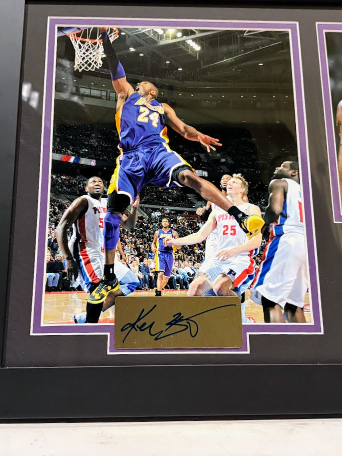 Kobe Bryant Framed Photo & Pin Collage with Laser Autograph – 14x18